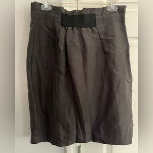Au Lieu Dark greyish brown skirt with elastic detail at waist size 10